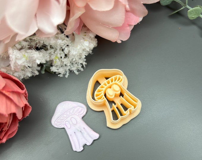 Clay Cutter Ghost Mushroom_ Ceramic tools_ Halloween Earrings_ Polymer clay cutters_ Ghost Jewellery