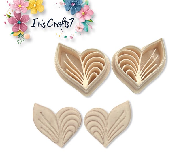 Heart Petal Polymer Clay Cutters Set – Intricate Decorative Clay Tools for Earring Making & Handmade Jewellery Crafts