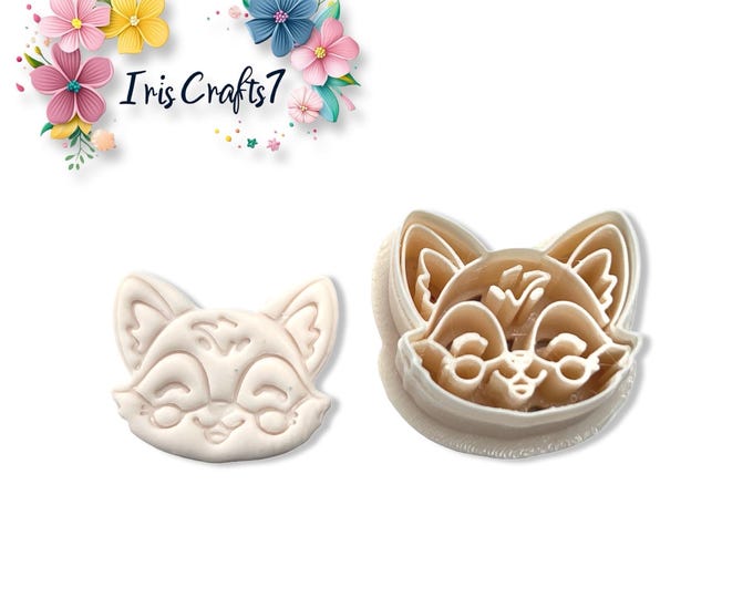Cartoon Fox Face Polymer Clay Cutter  Animal Earring Shape  Craft Tool