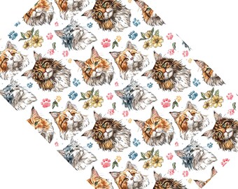 Maine Coon No.2 Image Transfer Paper Water-Soluble Sheet Polymer Clay Earrings