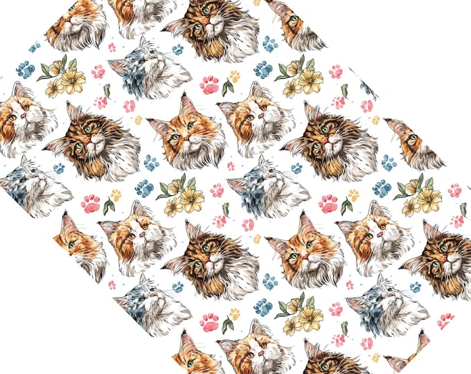 Maine Coon No.2 Image Transfer Paper Water-Soluble Sheet Polymer Clay Earrings