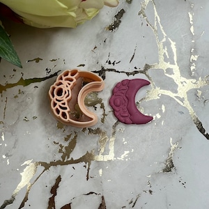 Floral Moon Polymer Clay Cutter for Earrings and Jewelry Making