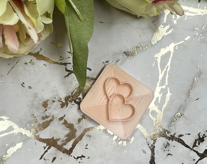 Clay stamp Double heart| Polymer clay cutters| Clay tools| Earrings cutters| Jewellery tools| Ceramic cutters