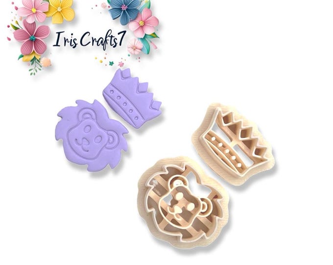 Handmade Lion King Crown Clay Cutters - Cute Safari Animal Shapes