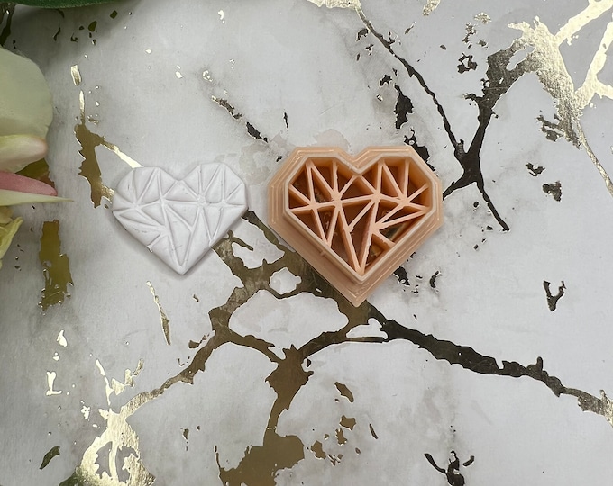 Heart origami polymer clay cutters / earrings cutters