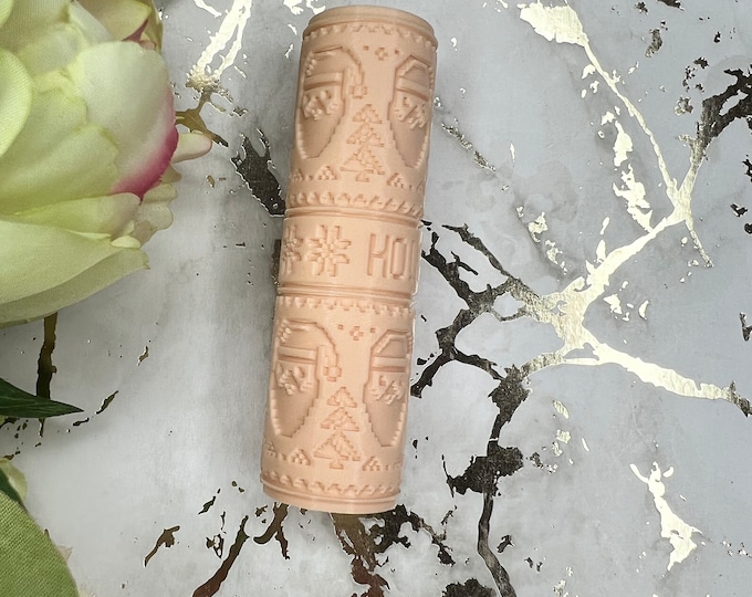 Polymer clay texture roller christmas 9