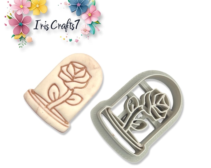 Rose Under Glass Polymer Clay Cutter for Earrings Jewelry Tool