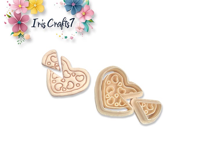 Heart Pizza Polymer Clay Cutter for Valentine Earrings Jewelry Tool