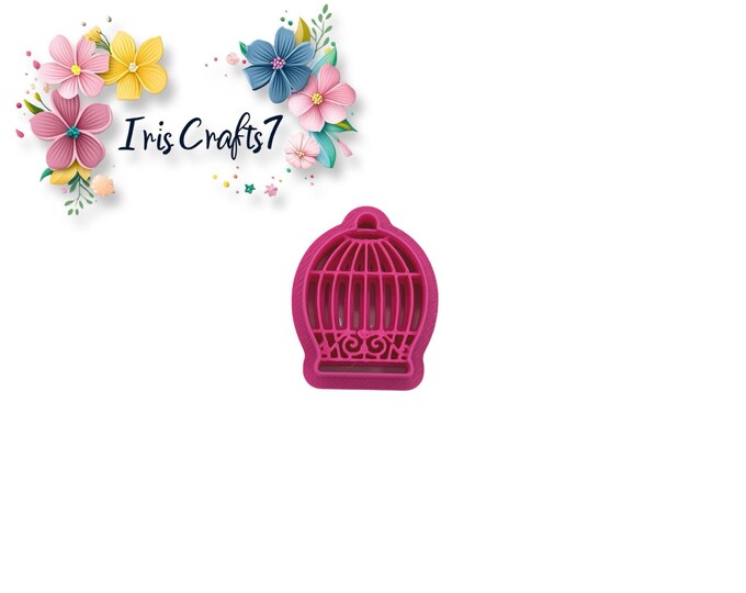Bird Cage Polymer Clay Cutter Tool – Handmade Ceramic Earring Mold, Craft Supply for Jewelry Making, Unique Birdcage Shape Cutter