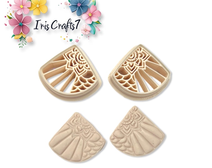 Mandala Fan Polymer Clay Cutter: Earring & Jewelry Making Tool
