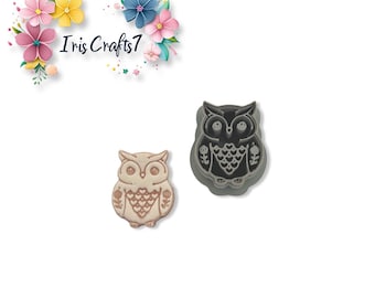 Valentine Folk Art Owl Polymer Clay Cutter Earrings Tool
