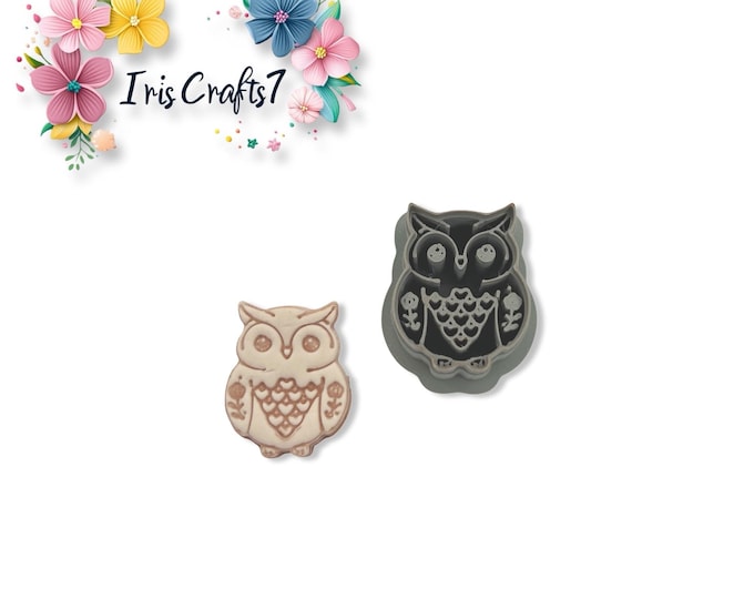 Valentine Folk Art Owl Polymer Clay Cutter Earrings Tool