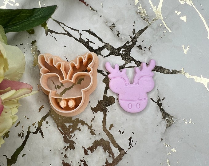 Cute Mouse deer polymer clay cutter