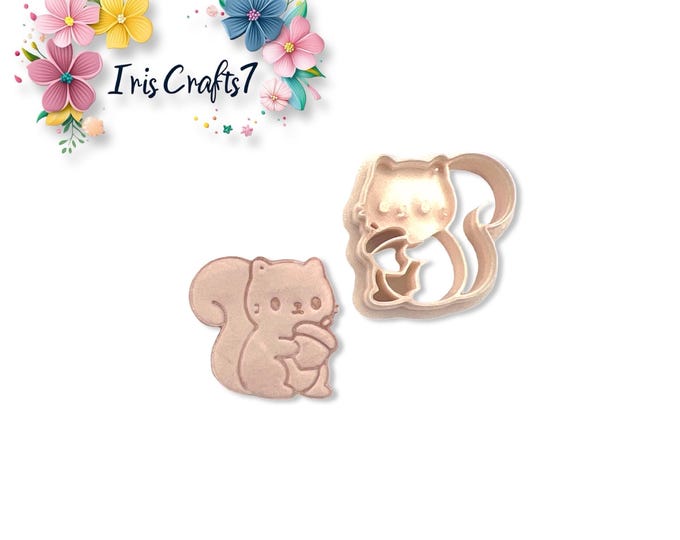 Squirrel 3 Polymer Clay Cutters – Fall Earring Making Tools – Cute Woodland Animal Cutter for DIY Jewelry & Crafts