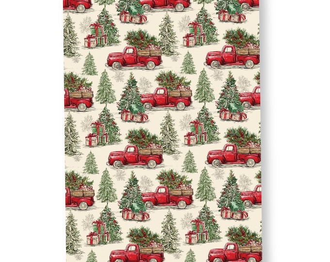 Truck with Christmas Tree Transfer Paper for Polymer Clay Jewellery
