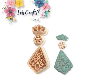 Boho Floral Polymer Clay Cutters Set Earring Jewelry Tool