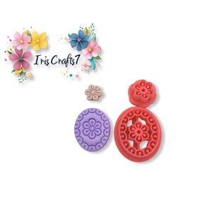 Blumen Combo 1 Polymer Clay Cutter - Keramik Werkzeuge - Ohrringe machen