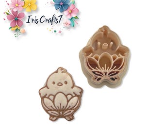 Chick Flower Polymer Clay Cutter for Easter Earrings