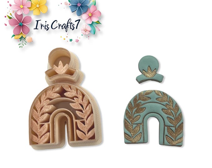 Arch Leaves Set Polymer Clay Cutters for Earrings Jewelry