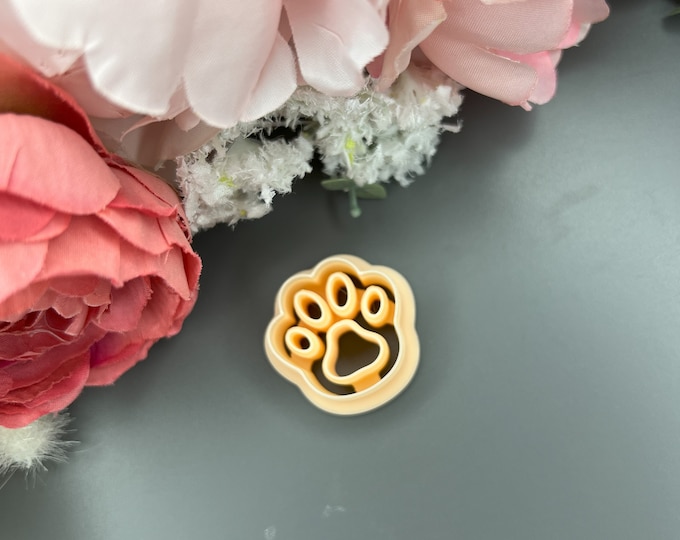 Cat paw clay cutter_ Earring making_ Polymer clay cutters_ Silver clay_ Ceramic tools