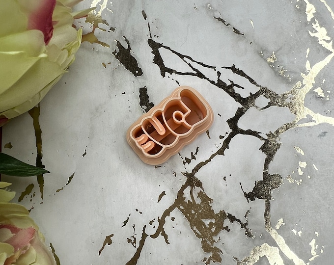 Love text polymer clay cutter