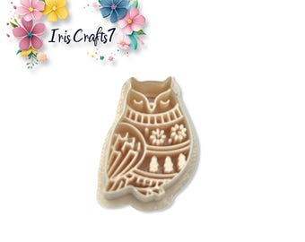 Owl with Patterned Sweater Polymer Clay Cutter for Christmas Earring Making