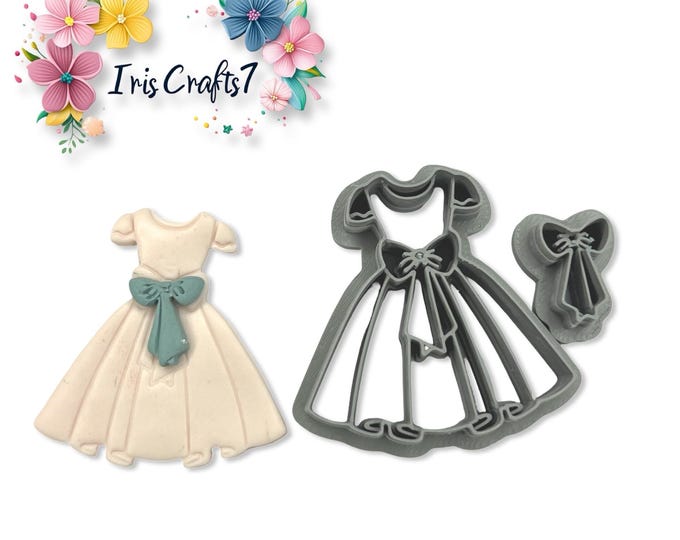 Dress with Bow Polymer Clay Cutter Earrings Jewelry Tool