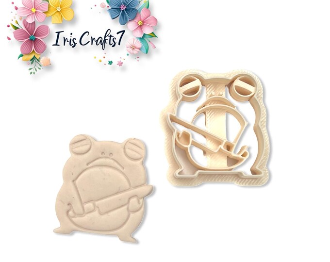 Frog with Knife Polymer Clay Cutter – Funny Animal Clay Tool for Earring Making, Unique Jewellery & DIY Craft Projects