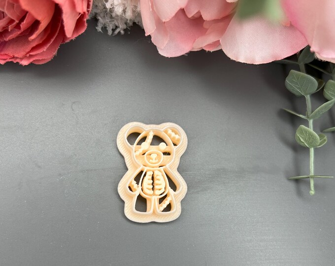 Creepy Bear Polymer Clay Cutters_ Halloween Jewellery_ Ceramic Tools_ Handmade Earrings