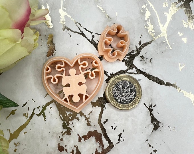 Earrings Cutters Puzzle Heart Polymer Clay Cutter for DIY Jewelry Making, Polymer Clay Shapes & Craft Tools