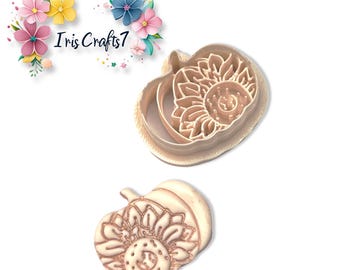Floral Pumpkin 2 Polymer Clay Cutter for Fall Earrings – Halloween Autumn Cookie Cutter – DIY Jewelry Making Tools