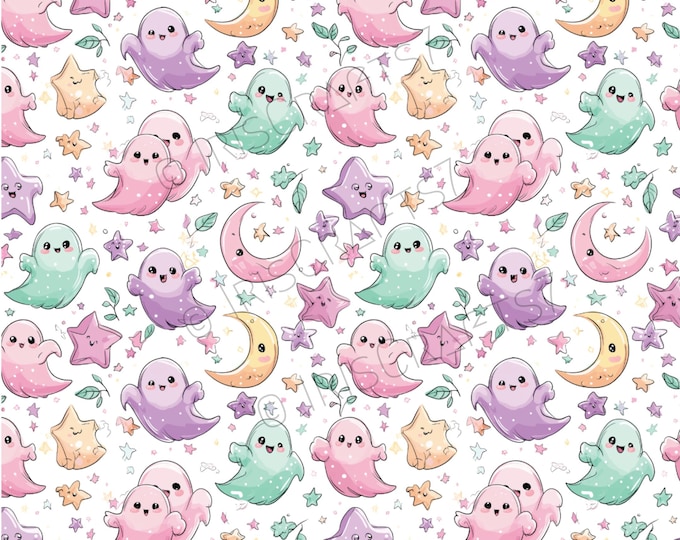 Kawaii Ghost Transfer Paper for Polymer Clay – Cute Halloween Water-Soluble Sheet for Earring Making