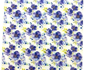 Purple Flowers Image Transfer Paper for Clay Earrings | Water Soluble Sheet | DIY Jewelry