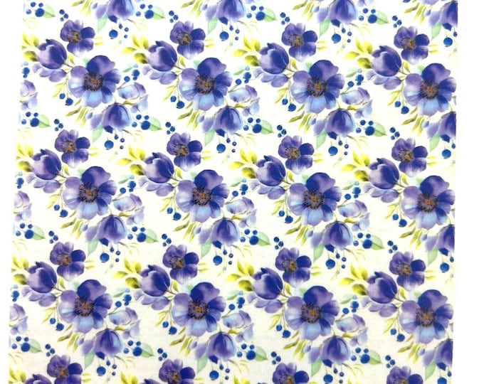 Purple Flowers 1 image transfer paper_ Clay tools_ Earring making_ Magic transfer paper_ Water soluble paper