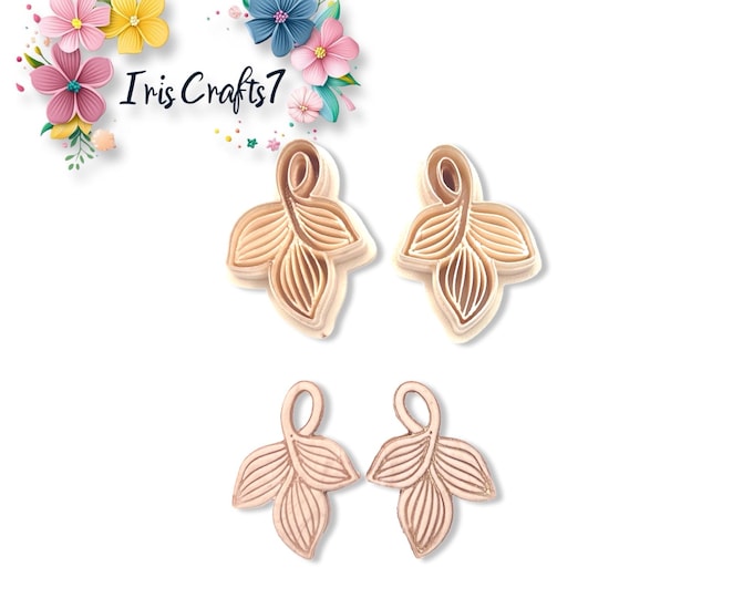 Leaf Shaped Charms Polymer Clay Cutter Set – Earring Making Tools – PLA 3D Printed Clay Craft Accessories
