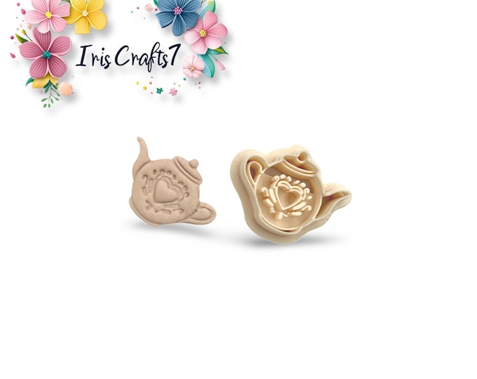 Tea Pot 2 Polymer Clay cutter -Ceramic Tools - Earrings Making