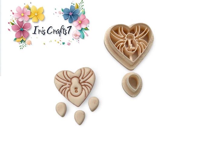Spider Heart Polymer Clay Cutter - Ceramic tools - Earrings Making