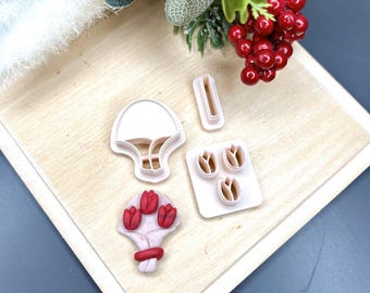Valentine's Bouquet of Flowers Polymer Clay Cutter - Handmade Earring - Jewellery Making