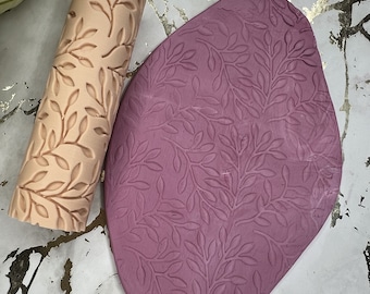 Olive branches Polymer clay texture roller big
