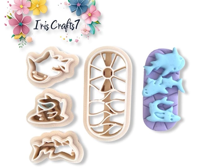 Board with Sharks  Polymer Clay Cutter - Ceramic tools - Earrings Making
