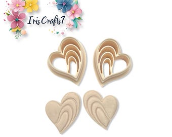 Layered Heart Polymer Clay Cutters for Earrings Jewelry Tool