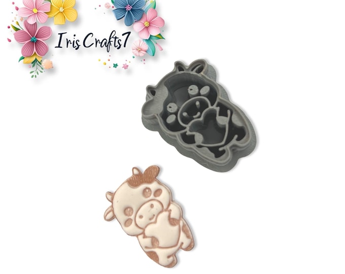 Cow with Heart Polymer Clay Cutter Valentine Earrings Jewelry Tool