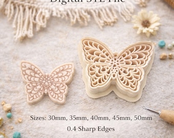 Petals Butterfly 1 Polymer Clay Cutter Digital STL File