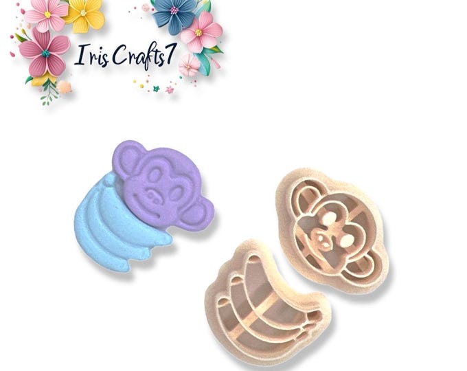 Monkey with Banana Polymer Clay Cutter for Earring Making - Fun Craft Tool
