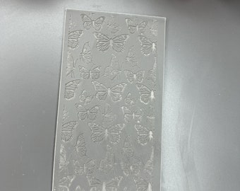 Butterfly 3 polymer clay rubber texture mat_ Ceramic tools_ Silver Clay