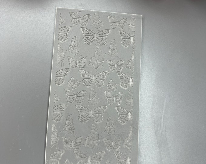 Butterfly 3 polymer clay rubber texture mat_ Ceramic tools_ Silver Clay