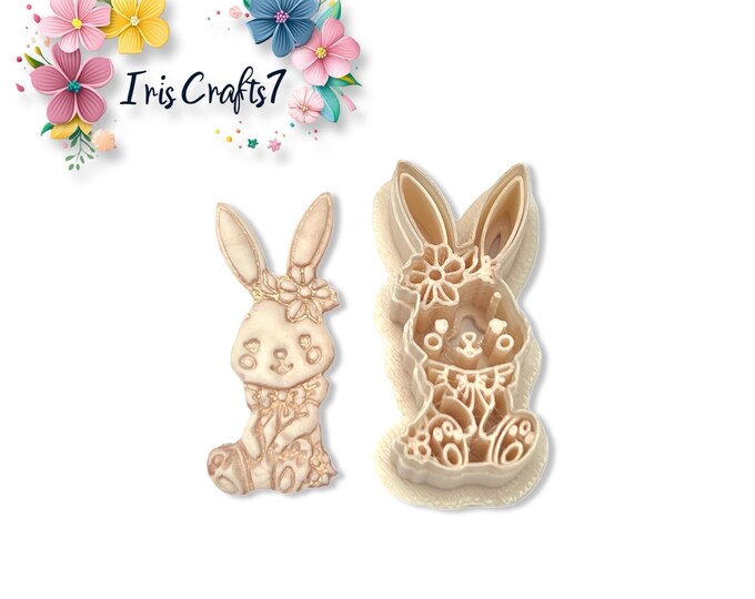 Flowers Bunny Polymer Clay Cutter -  Spring Earring Shape – Jewellery Making Tool