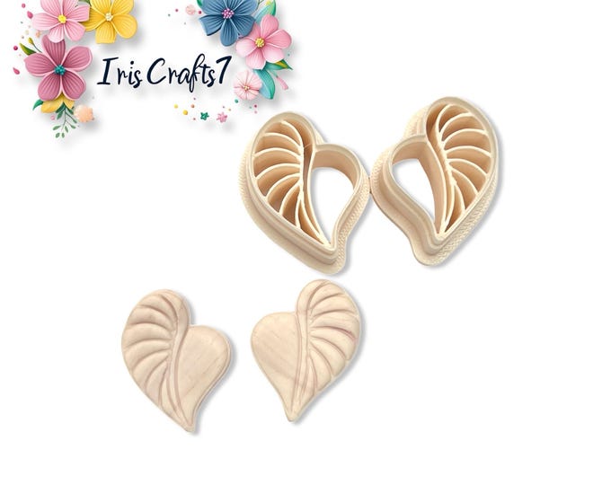 Heart Shaped Leaf Polymer Clay Cutters – Nature Earring Making Tool – DIY Jewellery Mold