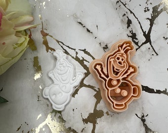 Christmas Happy Snowman polymer clay cutter