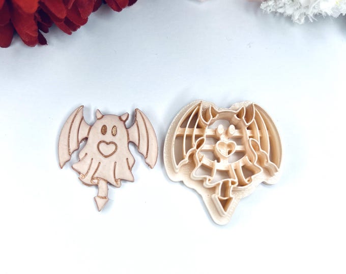 Ghost Heart Succubus Polymer Clay Cutter - Ceramic Tools - Handmade Earrings - Valentine Jewellery